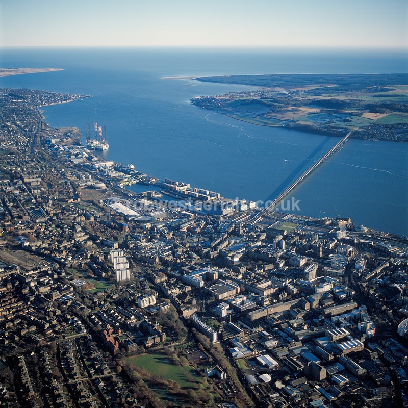 aerial pictures of Scottish east coast coastal cities towns of Scotland