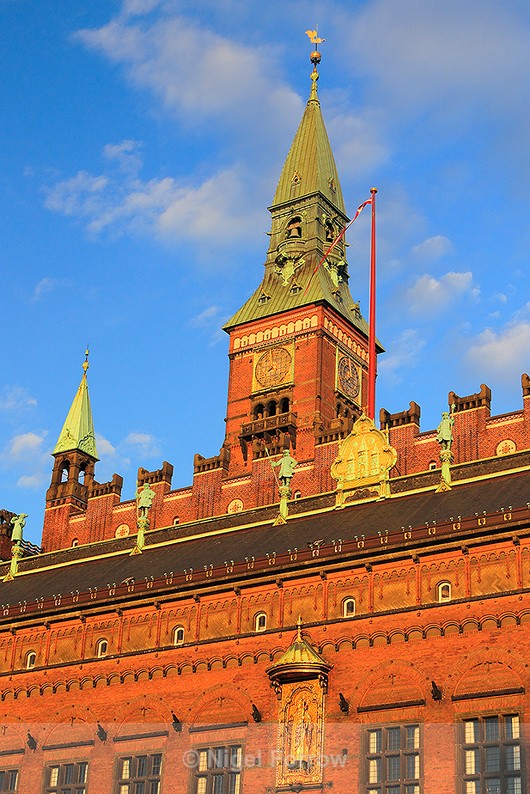 Copenhagen City Hall (Københavns Rådhus) in late afternoon sun - Copenhagen, Denmark