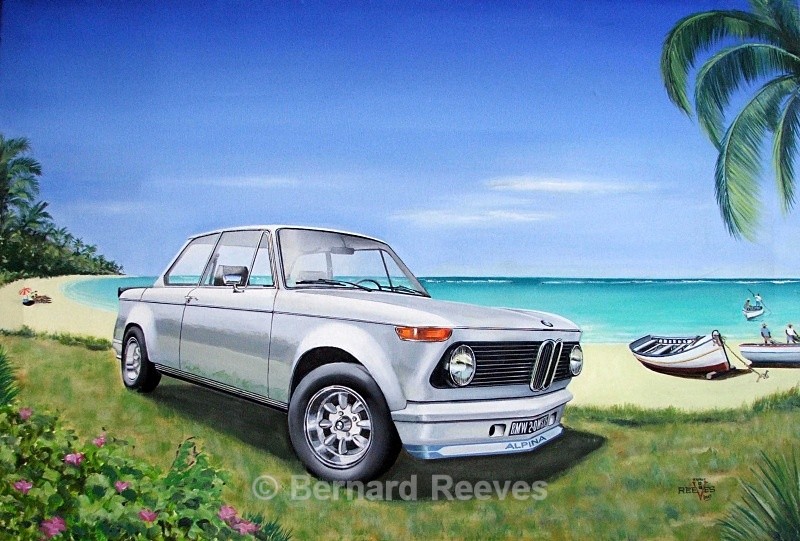 BMW 2 series on the beach - Classic cars on the beach