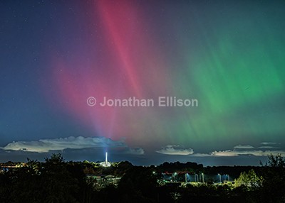 Aurora Above Preston England Temple - Northern Lights