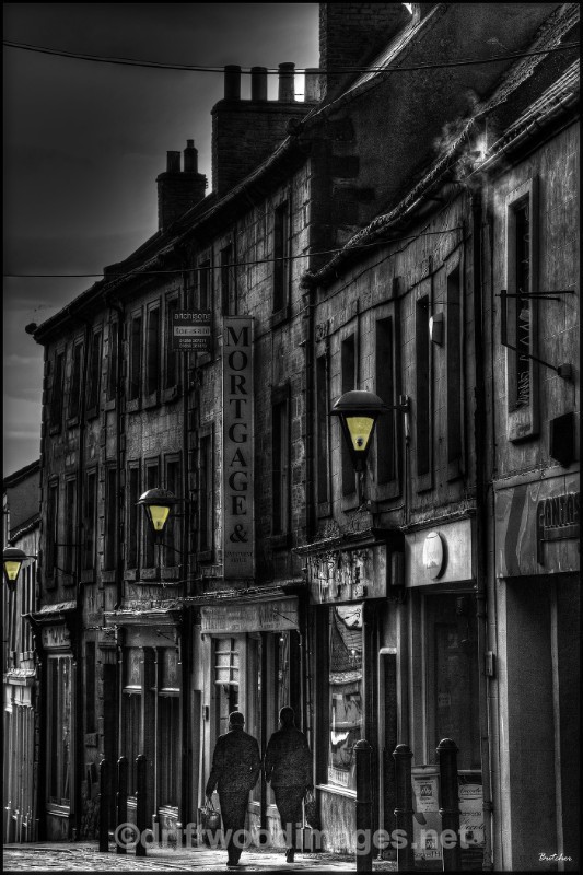 Berwick West Street lower 4 bw HDR lights resized - High Dynamic Range pictures