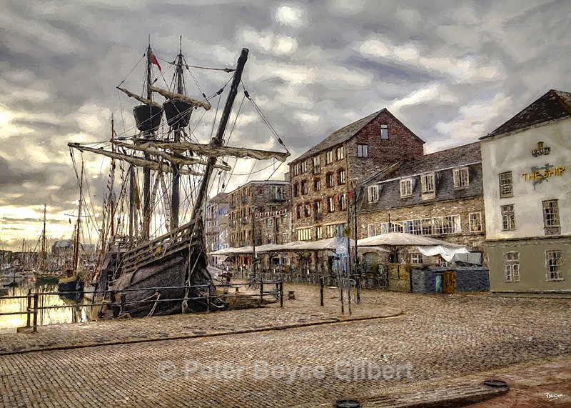 The Nao Vittoria moored in Sutton Harbour, Plymouth - 'Paintings'