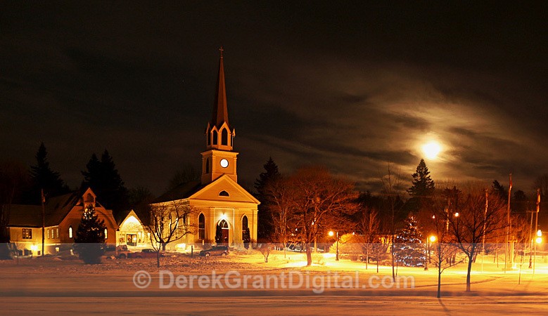Rothesay Common in Winter New Brunswick Canada - Sunset/Moonrise