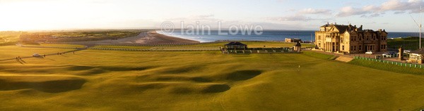 St Andrews Old Course 18th green fairway R A and beach 130 X 34 inche - The Biggest Pictures