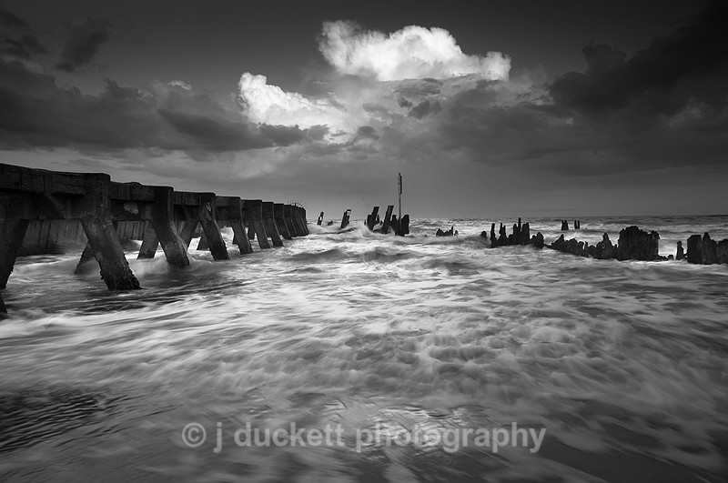 Suffolk Coast landscape photography of sea defenses at Walberswick