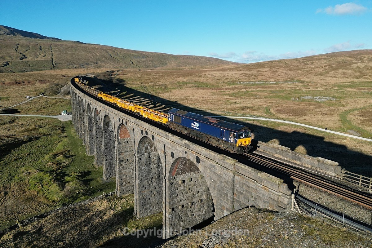 JL - 15.1.24 66426 6K05 Carlisle - Crewe, Ribblehead Viaduct - Ribblehead Viaduct