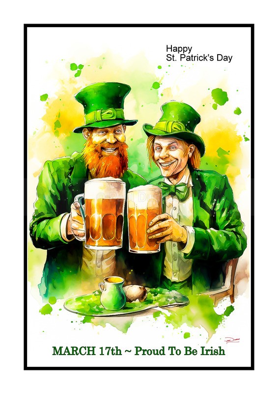 Festive Heartbeat, St Patrick's Day Paintings by Paul Duddell, Whispers & Strokes - Artist, Painter, and Photographer