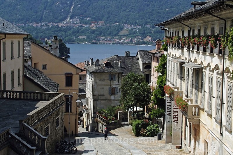 Orta town and Lake from the Bassilica - Travel, city/land scapes