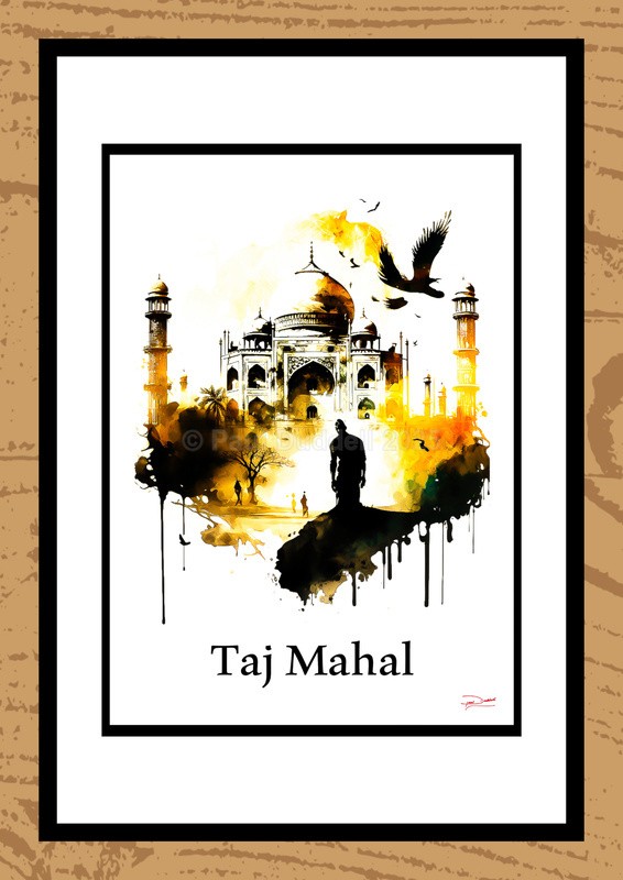 Taj Mahal Ink Paintings by Artist Paul Duddell