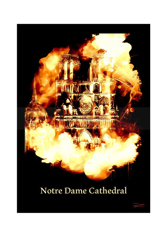 Notre Dame Cathedral Historical Structures Ink Paintings by Paul Duddell, Whispers & Strokes - Artist, Painter, and Photographer