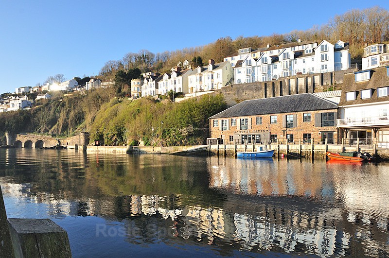 Early morning reflections on The River Looe and The Sardine Factory - Looe