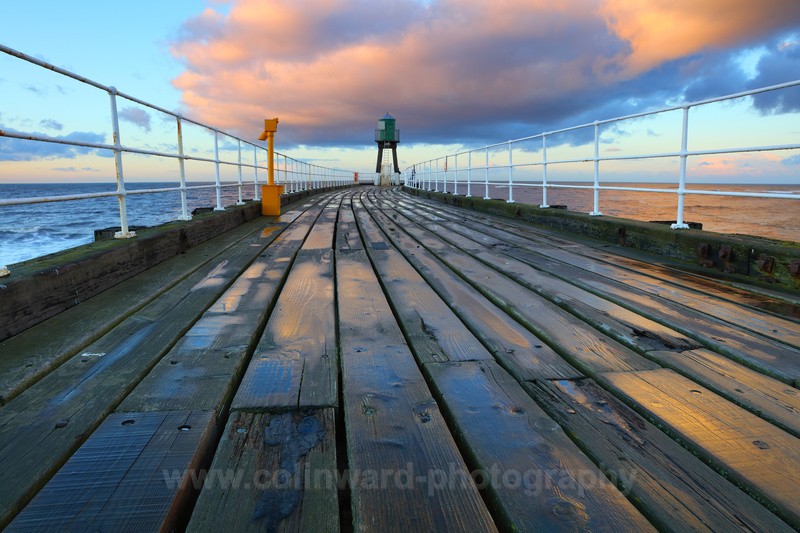Pier at Whitby after a storm - North Yorkshire and Cleveland