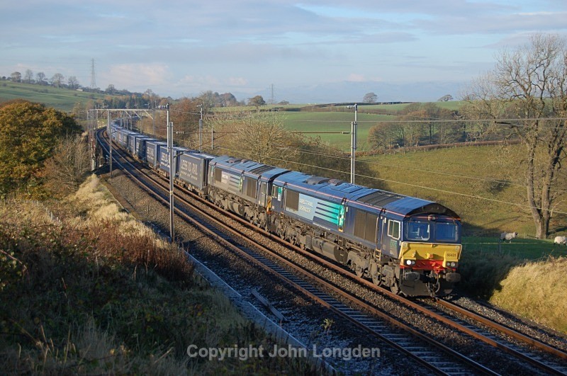 5.11.12 - 66431 & 66301, 4S43 Rugby - Mossend, Docker - West Coast Main Line (north to south)