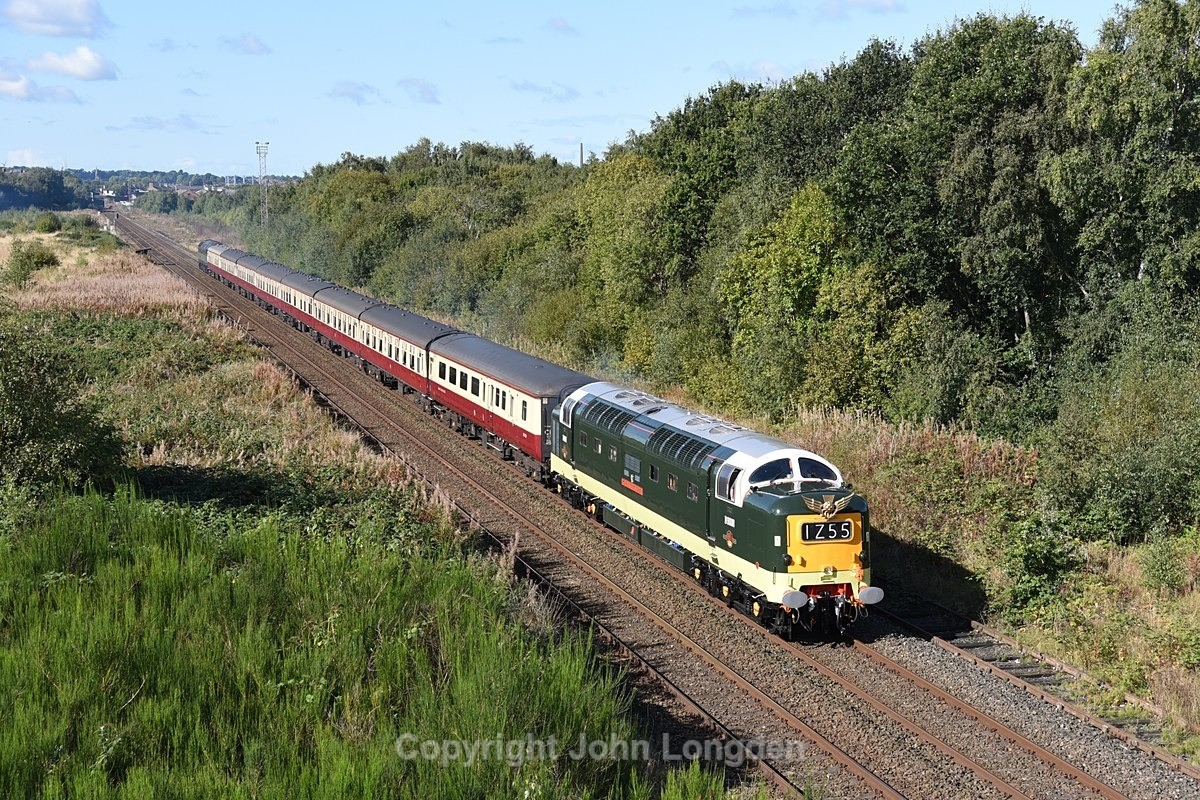 JL - 24.9.22 D9000 1Z55 Wolverhampton - Newcastle, Petteril Br Junc - Tyne Valley (west to east)