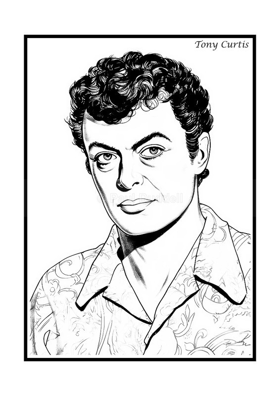 Tony Curtis Film Movie Poster Fine Art Print by Paul Duddell-Whispers & Strokes