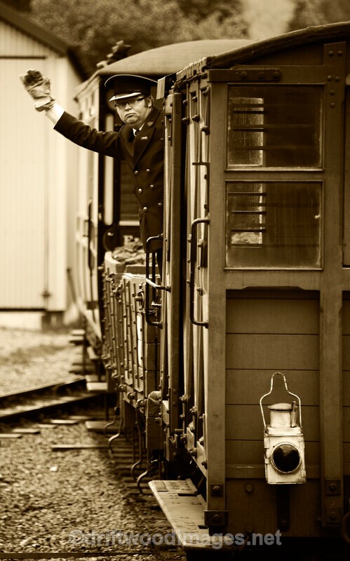 WLLR Guard Gareth brings in the 1115 to Llanfair at Welshpool - The Welshpool & Llanfair Light Railway