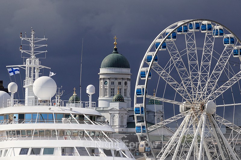 Helsinki Cathedral, SkyWheel & Ferry, Finland - Helsinki, Finland