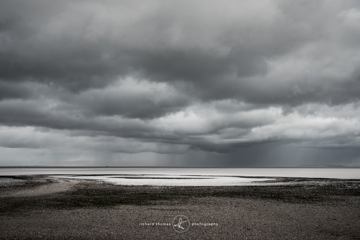 Dunster beach in Somerset watching a storm on the horizon