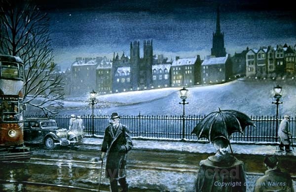 'Princes Street, Edinburgh in the 1950s' - Edinburgh Paintings