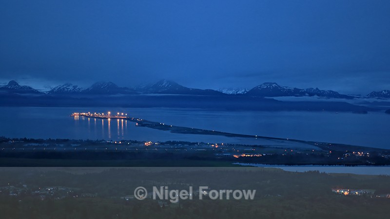 Homer Spit panorama at dusk from Skyline Drive, Alaska - Alaska, USA