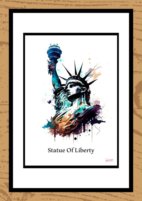 Statue of Liberty Ink Paintings by Artist Paul Duddell