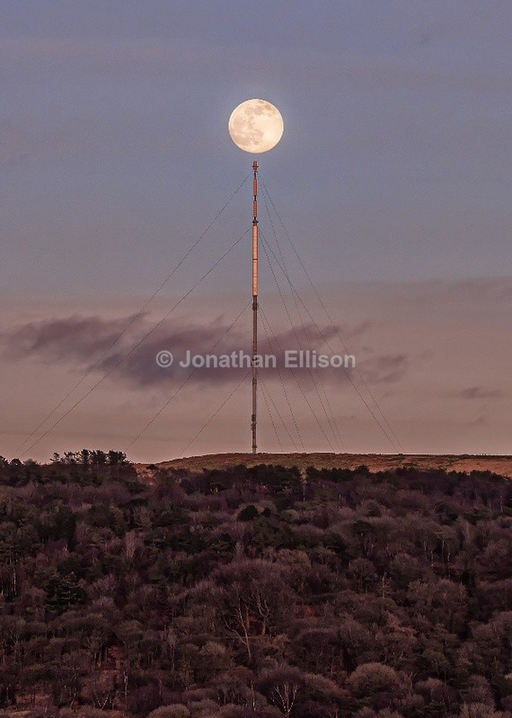 Snow Moon over Winter Hill - Rivington And Surrounding Areas