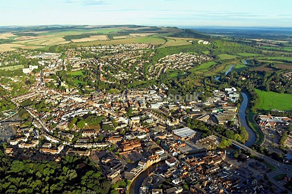 Lewes East Sussex aerial photographs by Russ Oliver at airscapes.co.uk