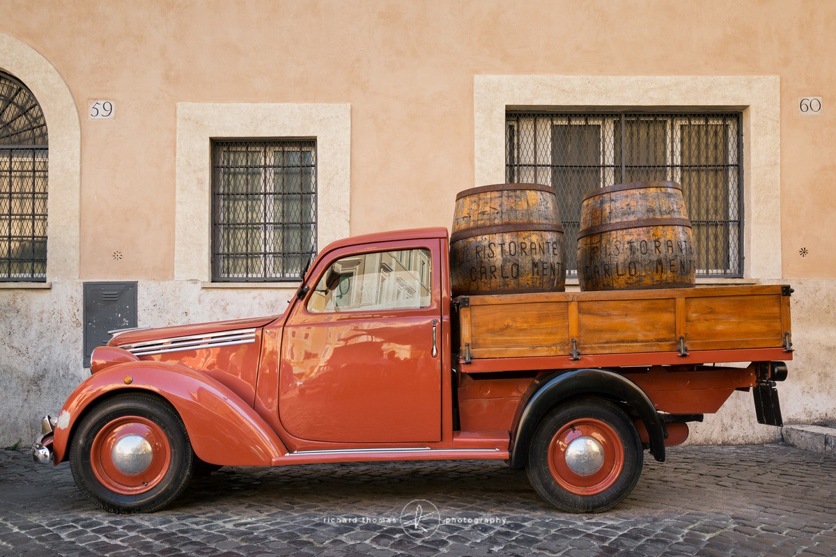 Red Fiat van, Rome, Italy - Veicoli d’Italia