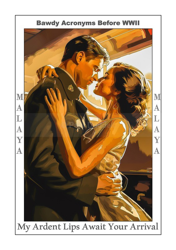 Bawdy Acronyms before WWII Paintings by Paul Duddell, Whispers & Strokes - Artist, Painter, and Photographer