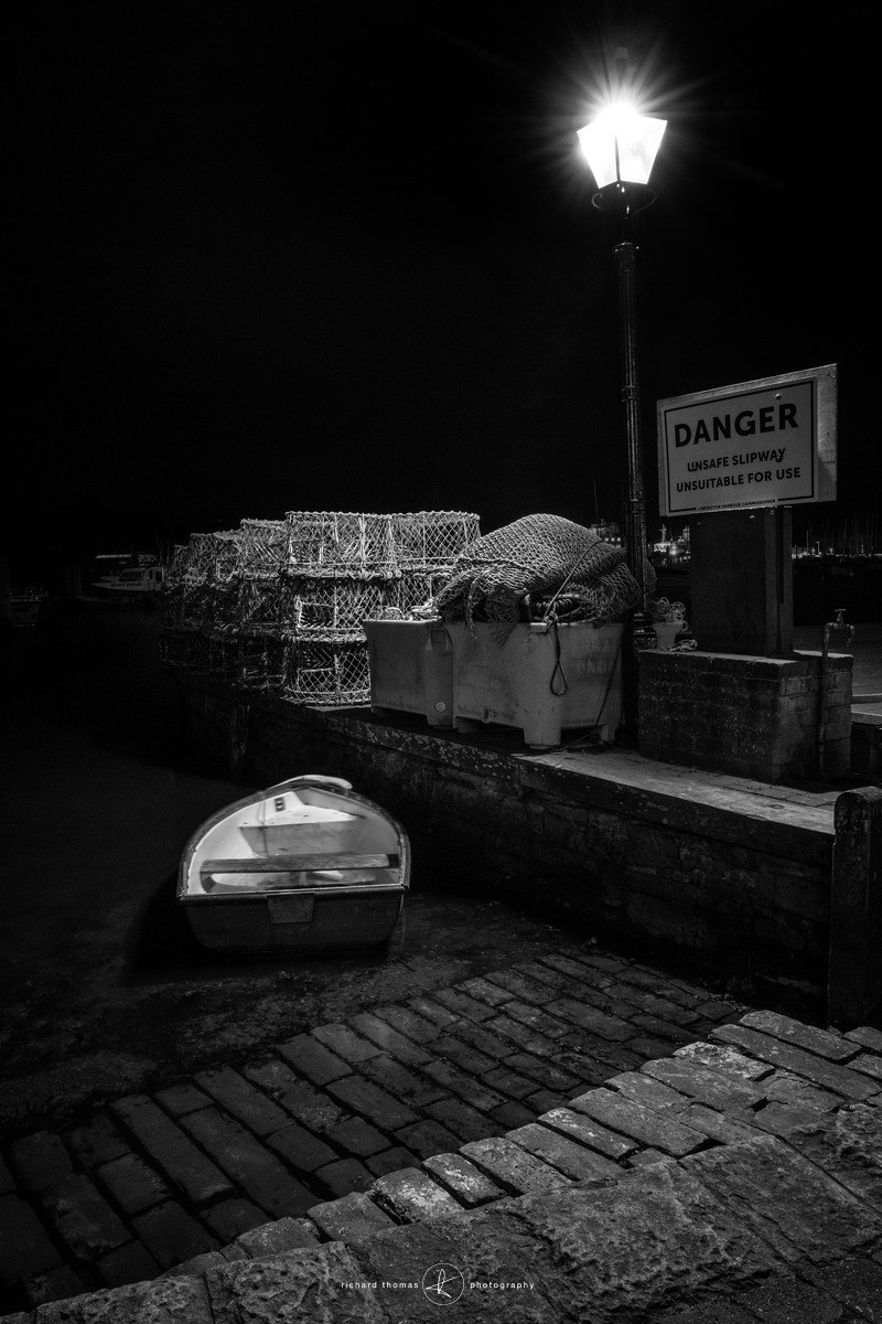 Lymington quay slipway at night