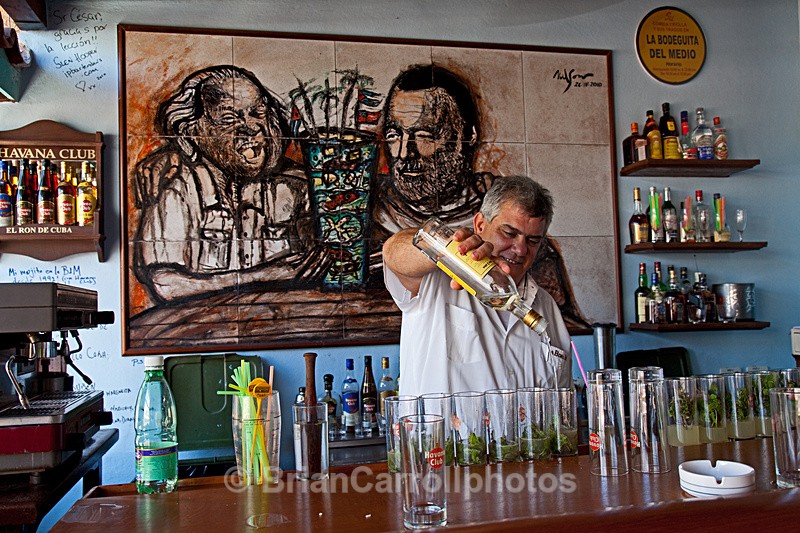 Barman making a round of Mojitos - Cuba, Island Tour 2010