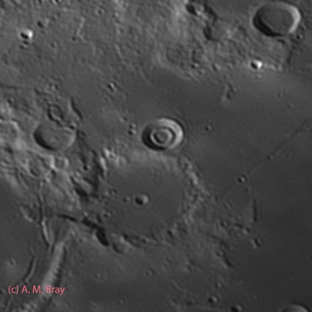 Hesiodus A, double crater - Moon: South Region