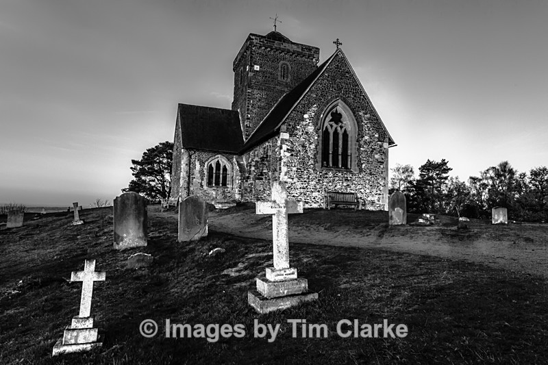 St Marthas at Night Monocrome 43342 - Landscapes