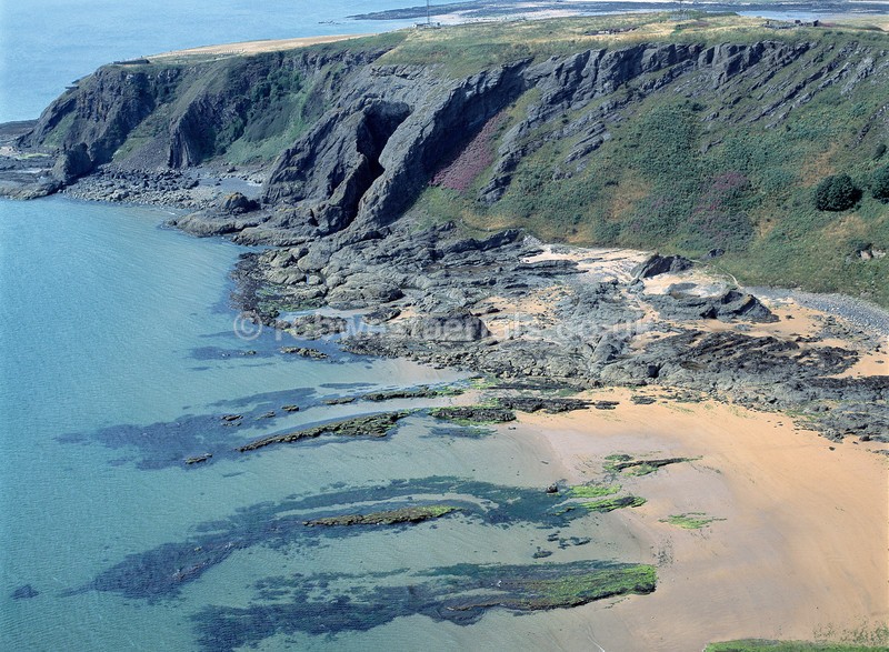 aerial pictures of Scotland east coast coastline by Earlsferry along the east neuk