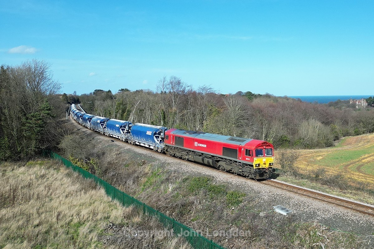 JL - 22.3.23 66118 6F33 Middlesbrough Dawsons - Boulby, Saltburn - Teesside (west to east)