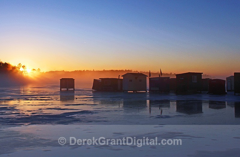 Ice Shacks @ Sunset Rothesay New Brunswick Canada