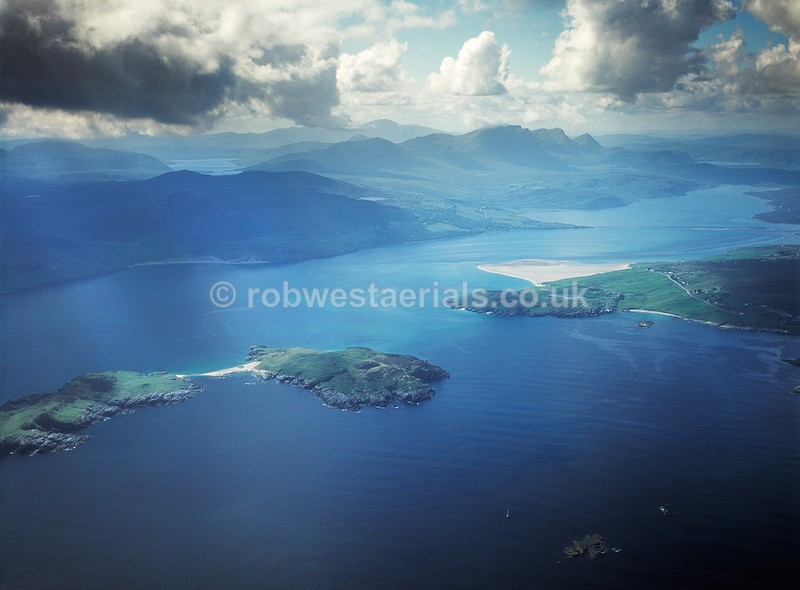 aerial pictures of Scotland north coast coastline at Tongue Bay
