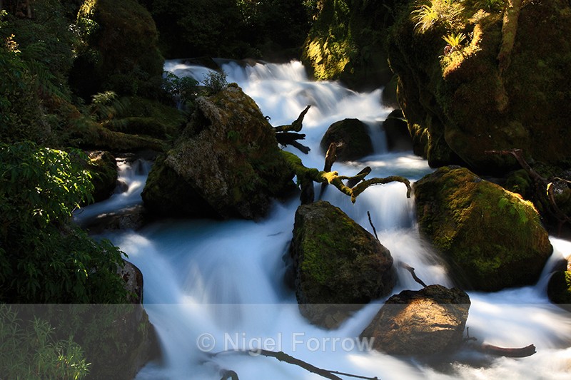 Waterfall at Marian Corner on the road to Milford Sound - New Zealand