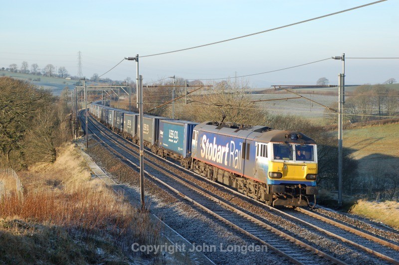 16.1.12 - 92017 4S43 Rugby - Mossend, Docker - West Coast Main Line (north to south)