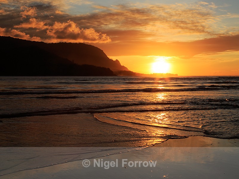 Sunset at Hanalei Bay, Kauai - Hawaiian Islands, USA