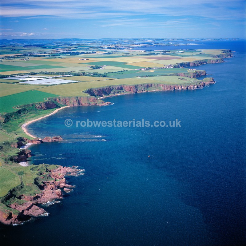 aerial pictures of Scotland east coast coastline from Seaton Cliffs