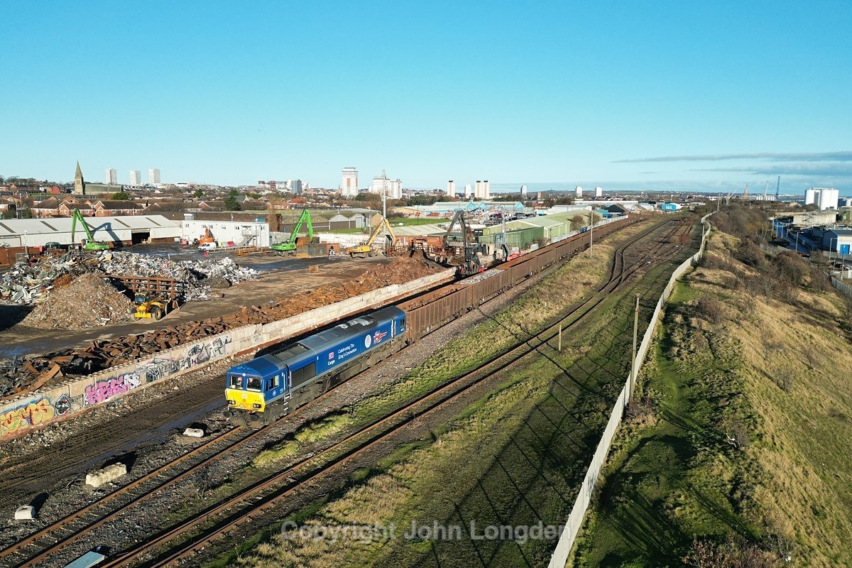 JL - 11.11.23 66023 6N55 Sunderland Ward Bros - Tees Yard, Sunderland - Elsewhere on the network