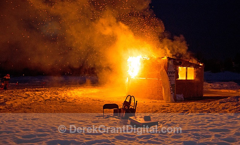 Ice Shack on Fire