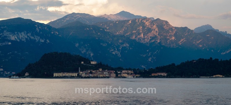 Bellagio at dusk from Cadenabbia - Travel, city/land scapes