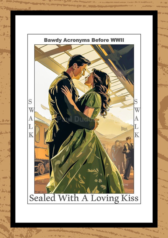 Bawdy Acronyms before WWII Watercolour Paintings by Artist Paul Duddell