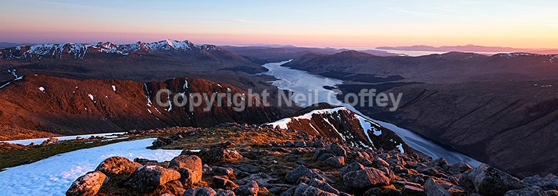 Ben Cruachan, Loch Etive & the Isle of Mull from Ben Starav, Highland - Panoramic format